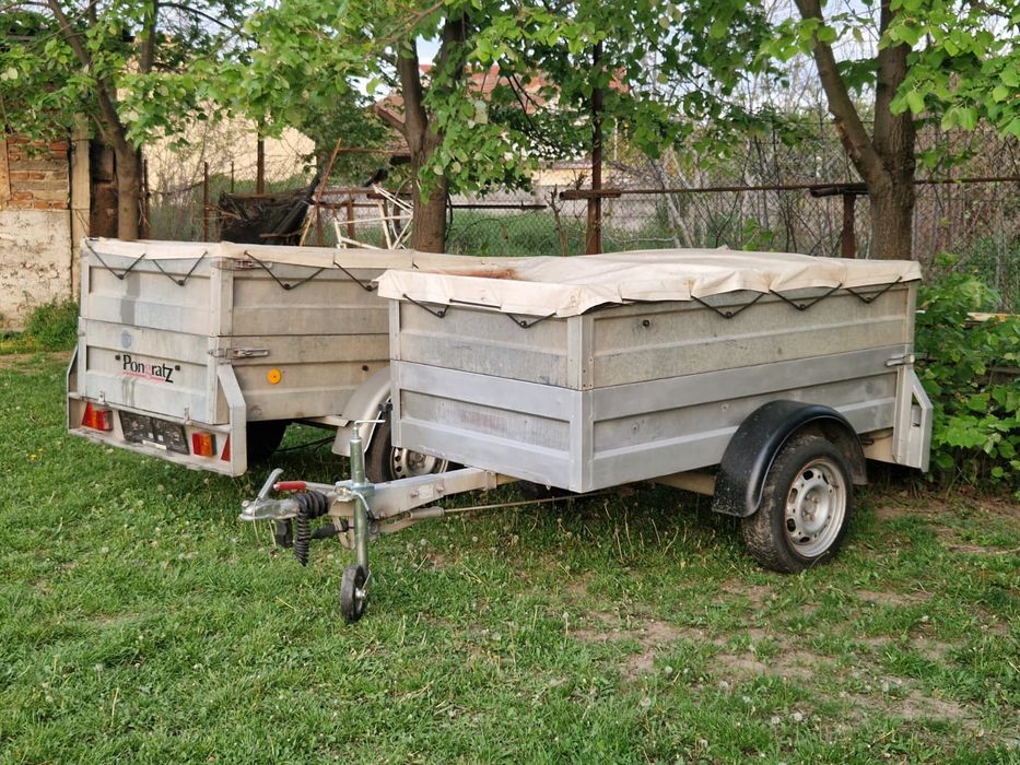 Remorca Pongratz 800kg frână modulara cu înălțătoare prelata 750kg R13