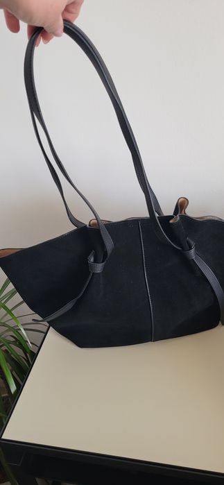 Италианска чанта естествен велур