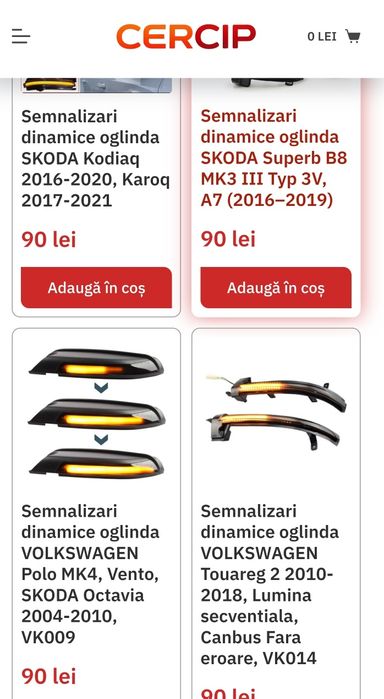 Semnalizari dinamice oglinda pentru orice masină CERCIP.RO