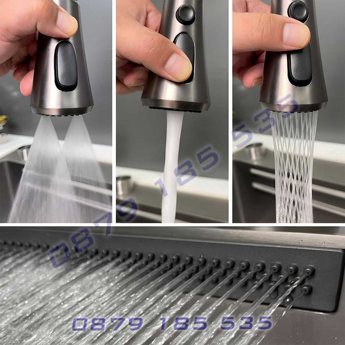 Мултифункционална кухненска мивка водопад модерна лукс чешма удобна