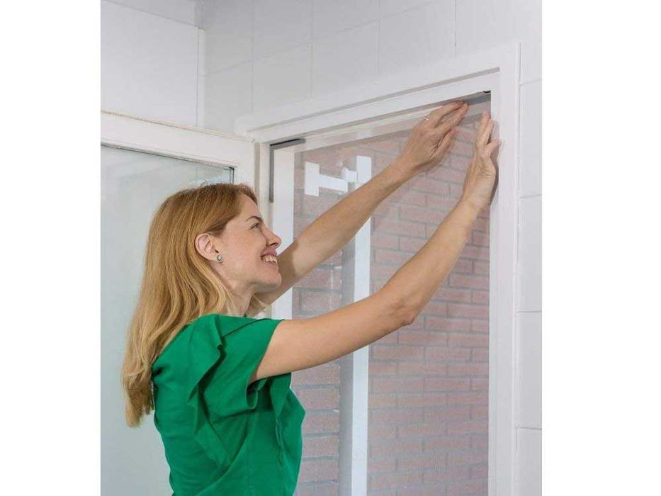 Plasa tantari fereastra cu banda magnetica 150x180 cm anti-insecte alb