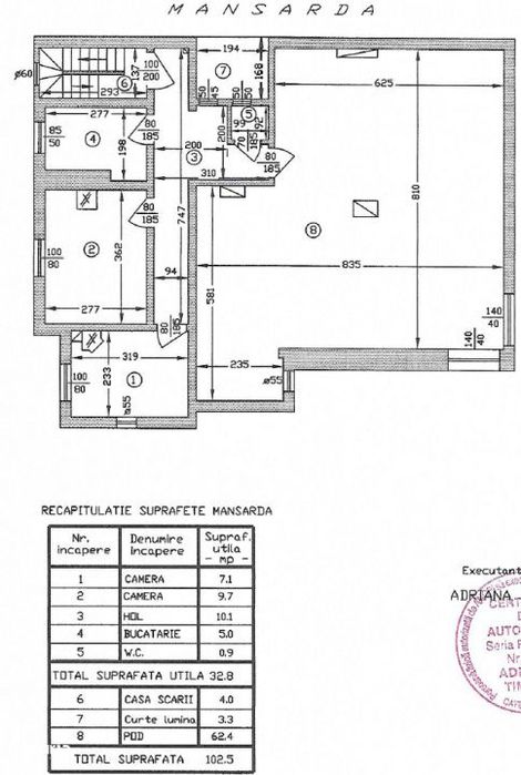 Apartament 4 Camere in Vila D+P+1+M Matei Basarab Unirii Decebal