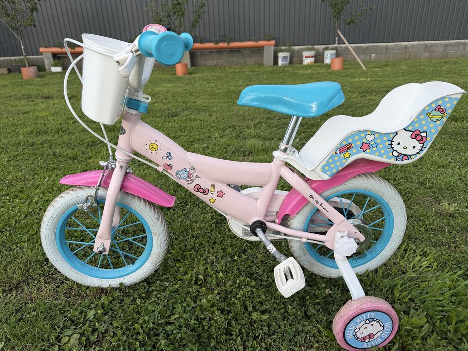 Bicicletă copii Hello Kitty 12” cu roți ajutătoare