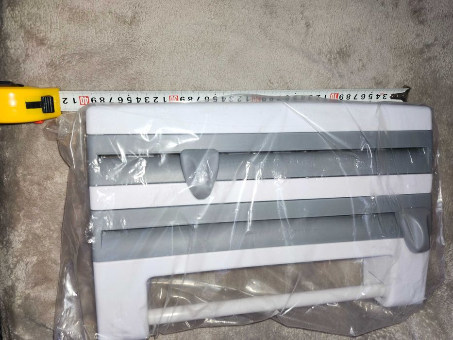 Organizator dispenser bucătărie 3în1 folie aluminiu, folie alimentară, rolă prosop hârtie NOU
