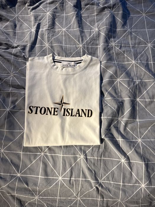 Tricou Stone Island, marimea M, alb, nicio purtare, impecabil