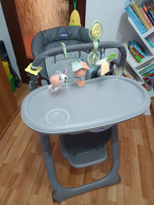 Scaun de masa CHICCO Polly Magic Relax Dove Grey, 0 luni - 3 ani, gri