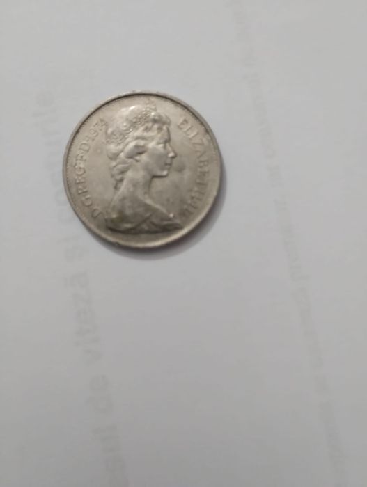 Monedă Regina Elisabeta 2 anul 1974
