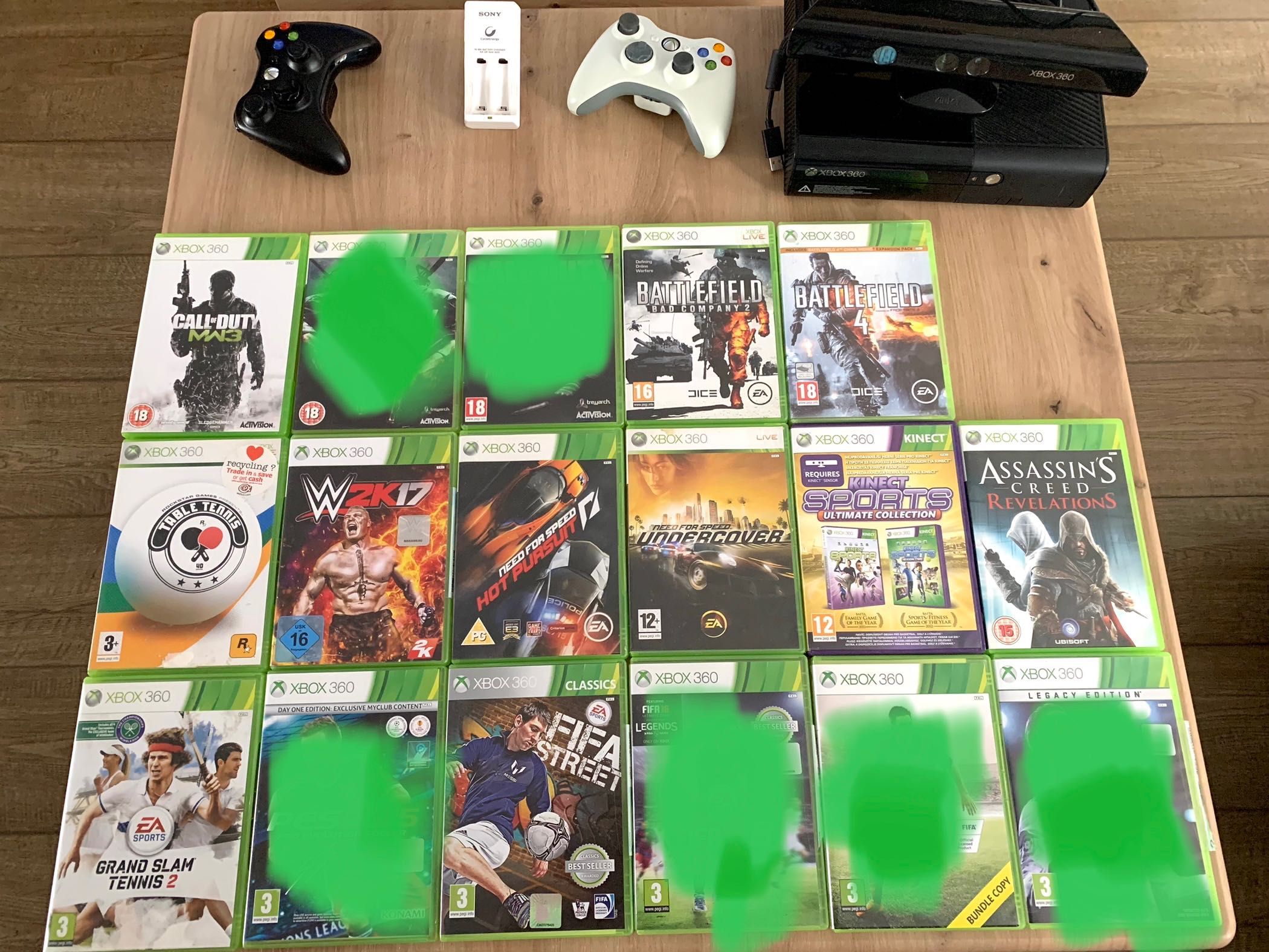 Xbox 360 E Console 11 игри Кинект 2 джойстика кабели гр София Връбница 1 • Olx Bg