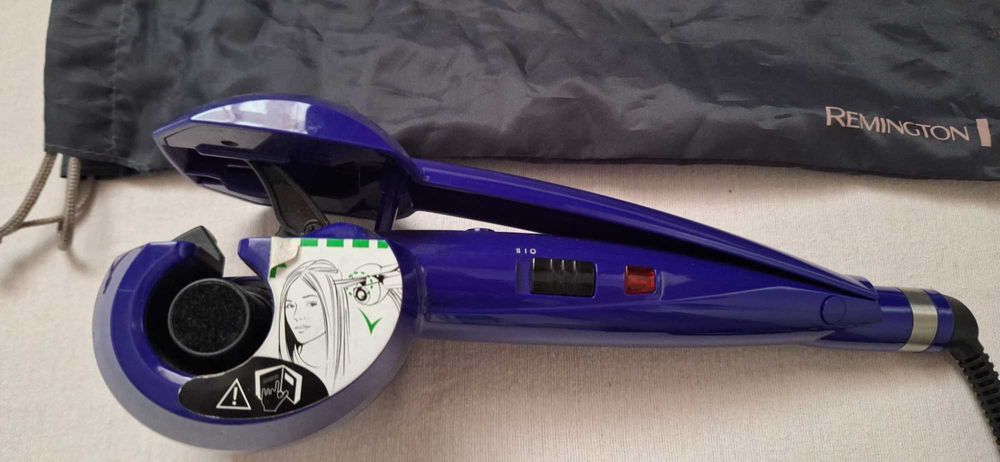 Ondulator complet automat BaByliss Curl Secret C904PE, Selector de temperatura: 185°C si 205°C, Element ceramic profesional, Albastru