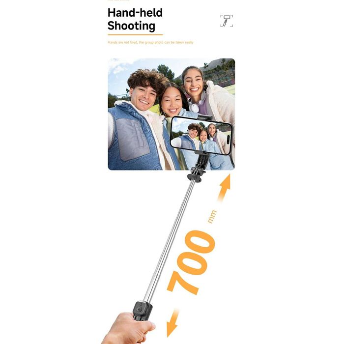 Trepied Selfie Stick Bluetooth cu Telecomandă