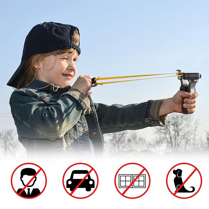 Set prastie cu laser si 100 bile metalice 11.5 cm, boloboc, maner lemn