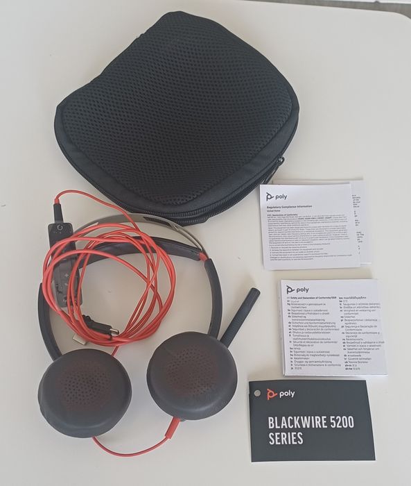 Casti Call Center Poly Blackwire 5200 USB + Jack 3.5mm, microfon, Team
