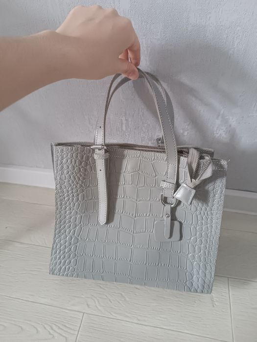 Сумка кожзам серая