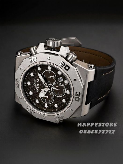 INVICTA Akula leather olive green 58 mm, Инвикта нов мъжки часовник
