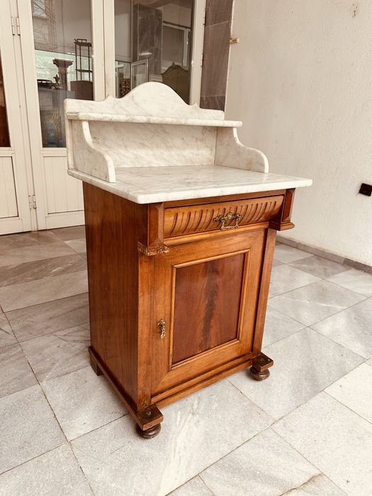 Античен шведски умивалник с мрамор – 1880–1910 г.