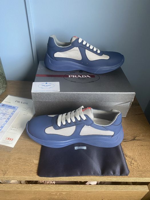 Prada Cups Albastru/alb - Full Box - Livrare cu verificare - 41,42