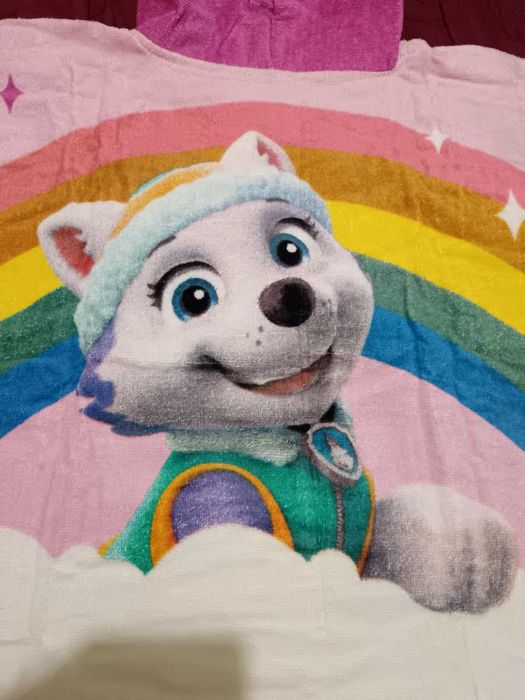 Пончо Скай на PAW PATROL.Големи плажни хавлии Дини,Наса.Чанта-постелка