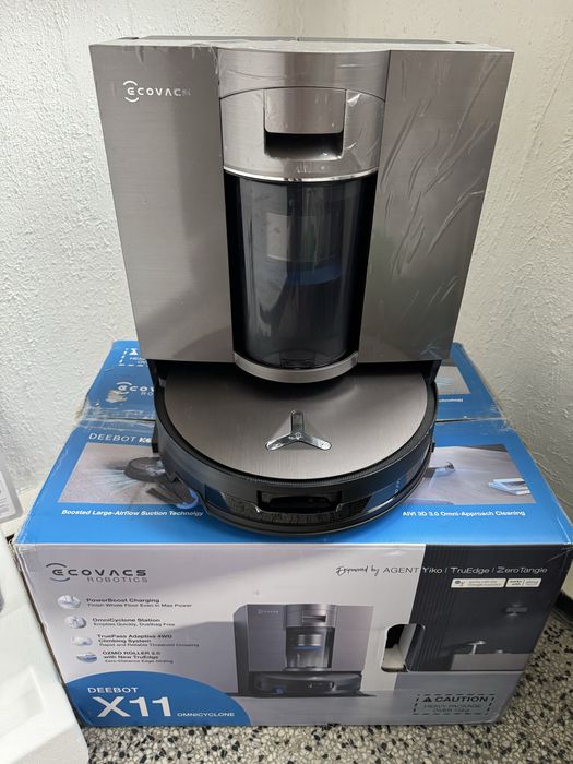 Робот Прахосмукачка + Станция ECOVACS X11 OMNI Cyclone 19500 Pa, Самоизпразване PureCyclone 2.0 за Сухо и Мокро Почистване!