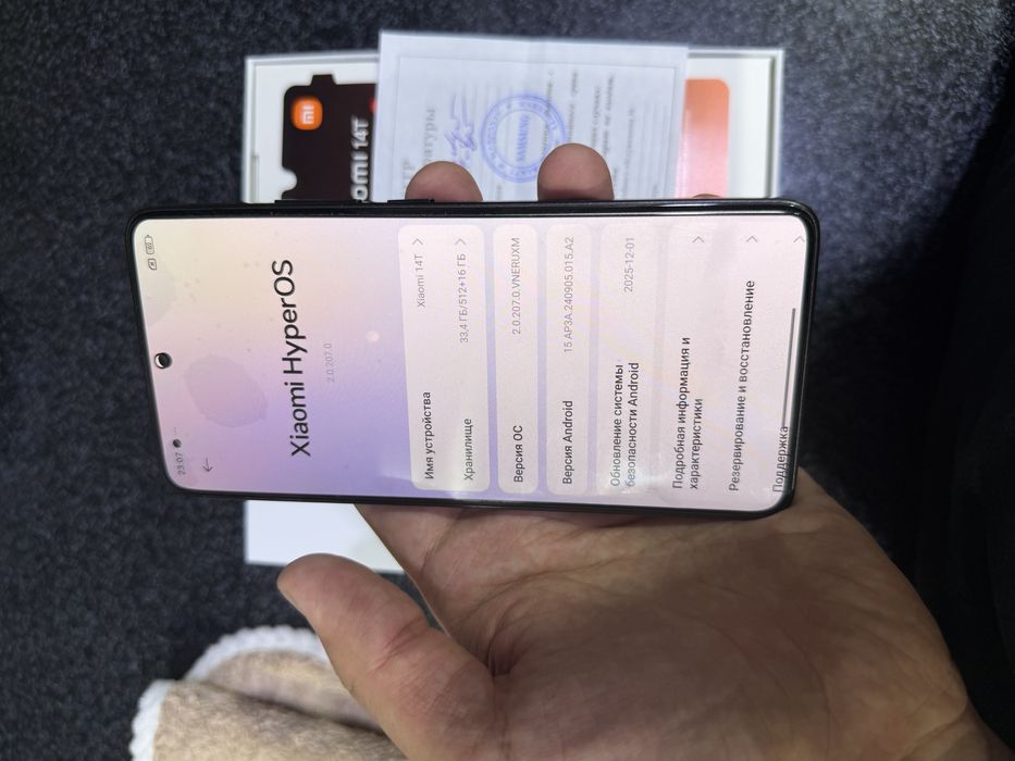 xiaomi 14T pamit 16.512g holati ideal karopka dak kamplekt