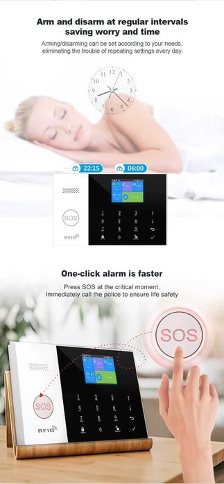 Gsm + Wifi алармена система. Известия и позвъняване на телефон. Монтаж