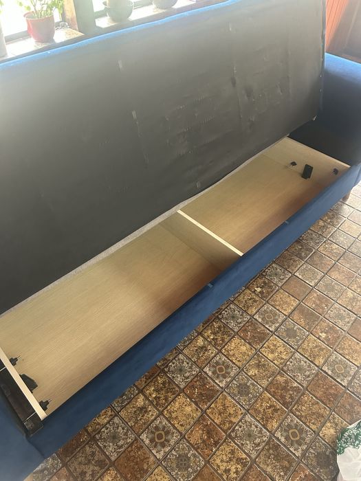 Canapea Extensibila  Albastra + Husa Neagra