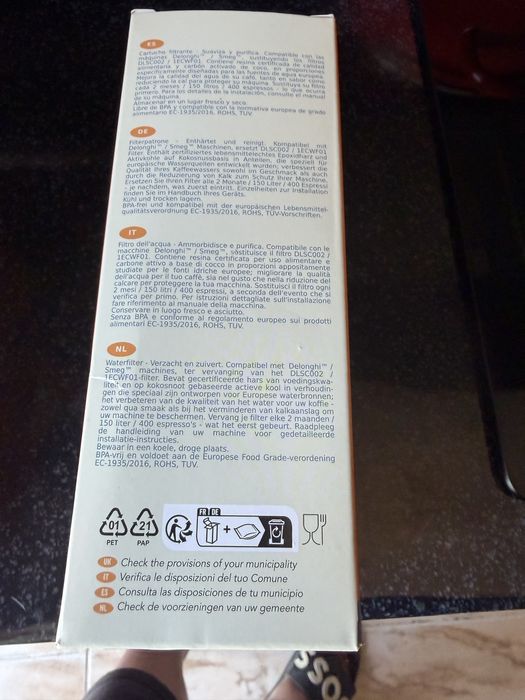 Filtru apa  cafea delonghi.  Noi.6 buc 200 lei