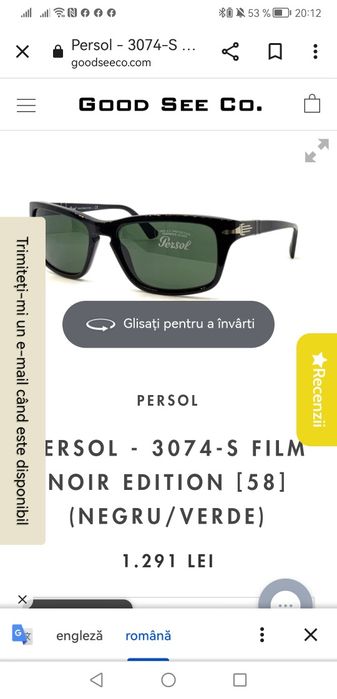 Persol Detective Film Noir Edition Aka Gangster, 2 perechi