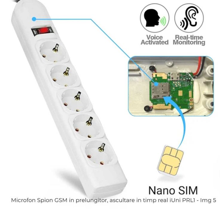 Microfon Spion in Prelungitor cu microfon ascun GSM