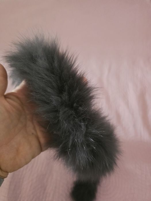 Guler din blăniță gri- 79 cm