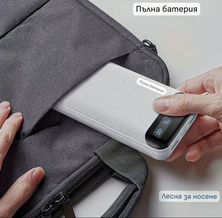 Power Bank/Батерия/Лед 10000 mah за зареждане на мобилни устройства