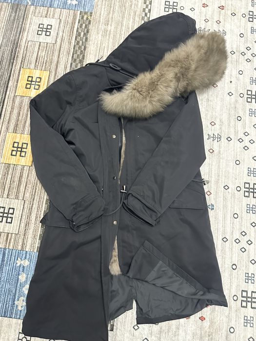Черная парка с мехом