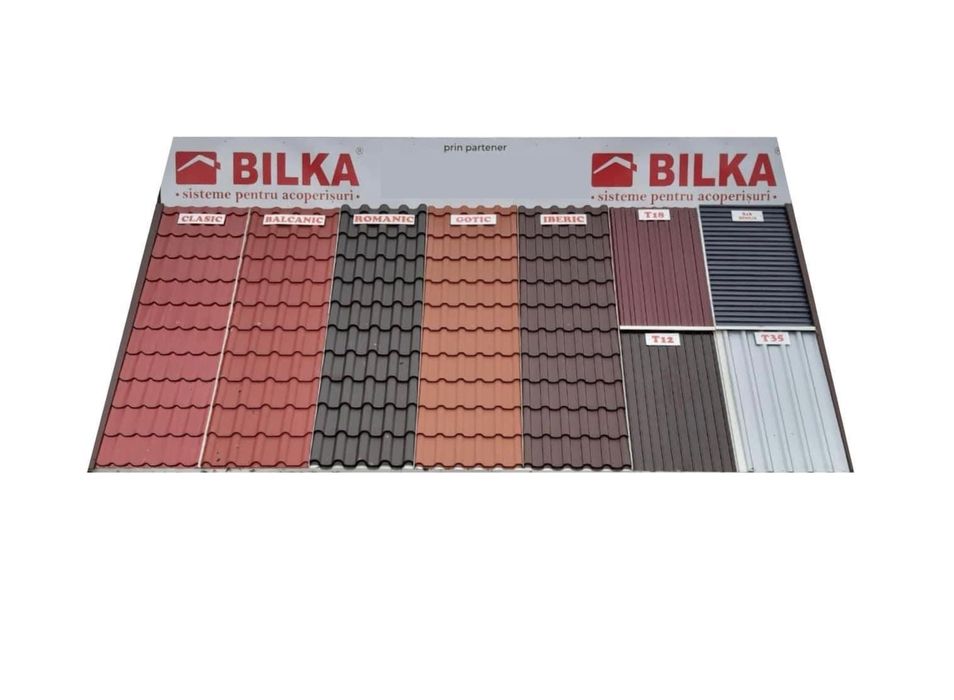 Tigla metalică(tabla tip tigla),tabla cutata si sistem pluvial Bilka