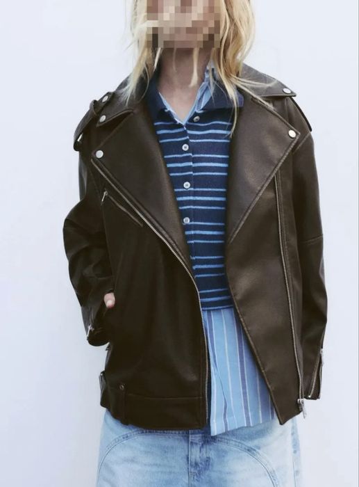 Кожанная куртка pull&bear