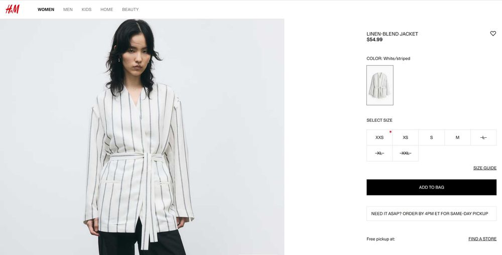 Новые пиджак /блейзер лен H&M, размер L и XXL