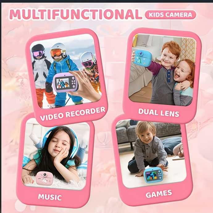 Aparat Foto Copii cu printare instanta. blue/pink Nou ambalat!