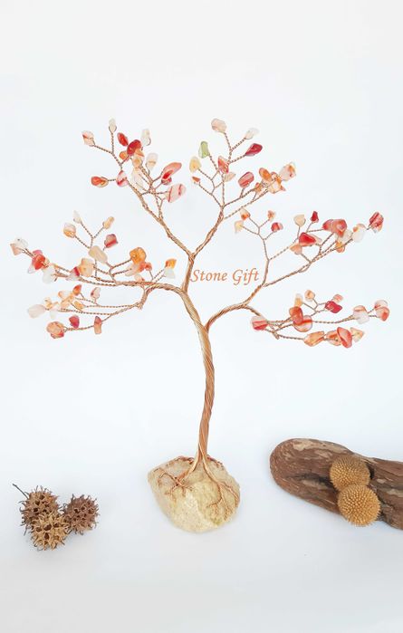 Дръвче Карнеол, Подрък Рожден ден, Декорация Сватба, Подарък Зодия