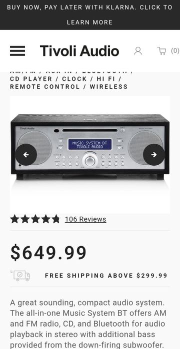 Tivoli audio music system,radio,cd player de top