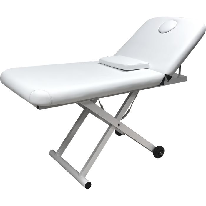 Електрическа козметична кушетка Wenga - бяла/черна 194 x 75 x 66/92 см