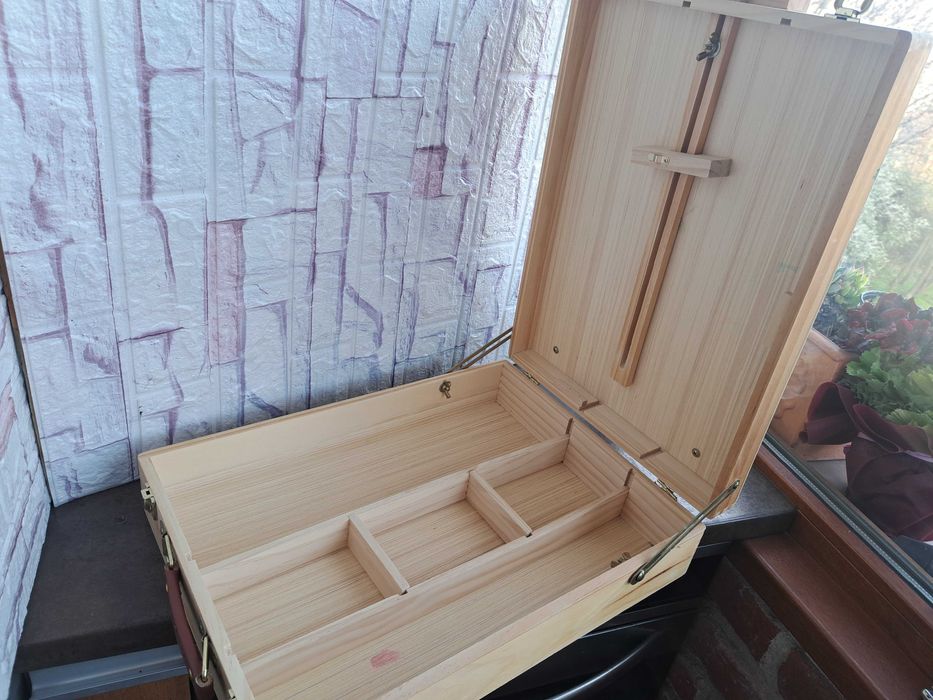 дървен кутия за бои за рисуване,статив