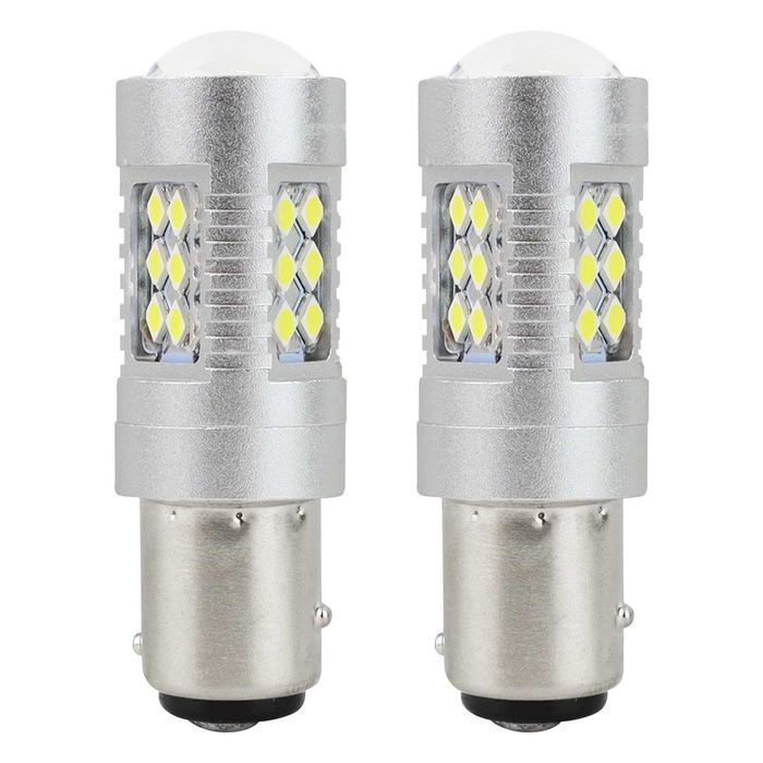 Set 2 becuri auto cu LED Amio 12-24V, BA15D P21W-5W, 24 SMD 3030