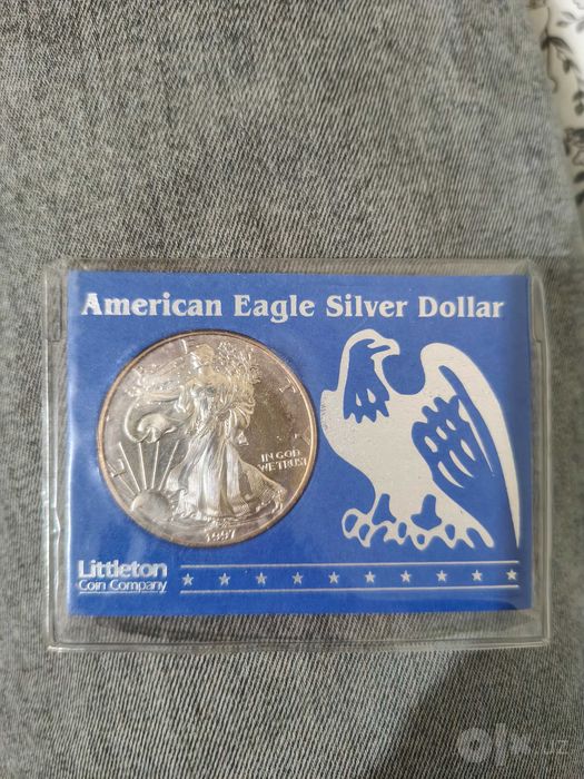Серебряная монета American Eagle 1 доллар 1997 (Чистое серебро 999)