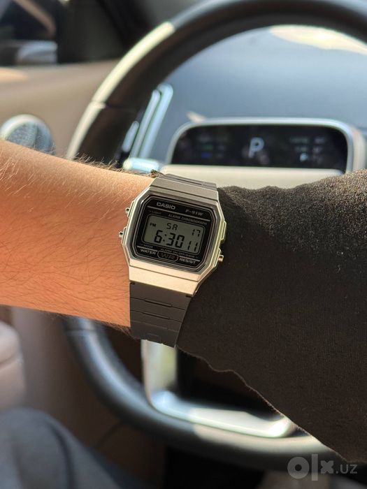 Casio F-91W Silver — цифровые часы