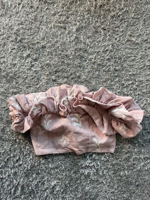 Розов топ с шарка ZARA