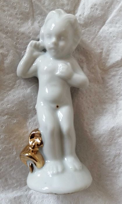 Doi ingerasi pereche ingeri bibelouri ceramica portelan bibelou