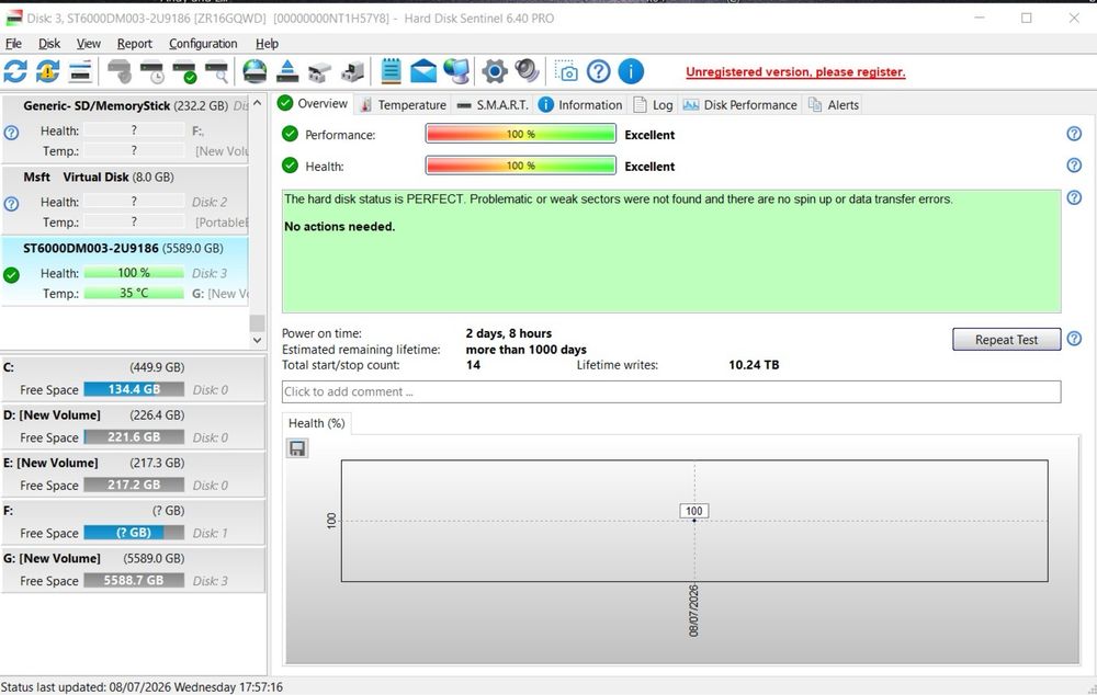 HDD SEAGATE BarraCuda 6TB - nou, viața 100%