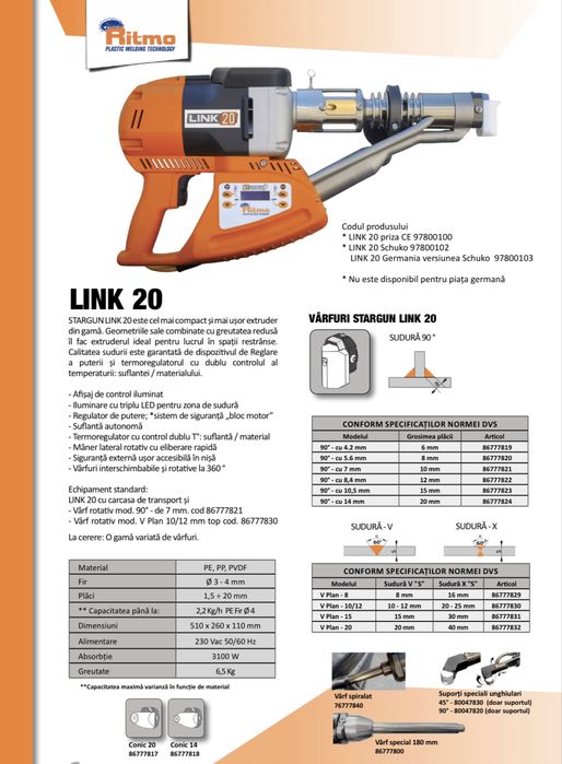 Extruder manual pentru termosudare plastic Ritmo Stargun link 20 nou