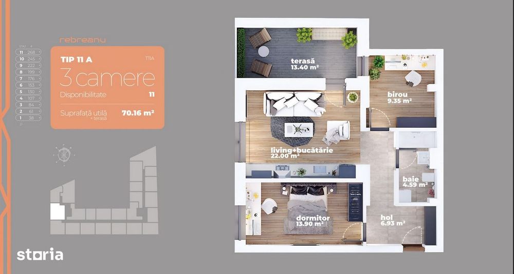 Apartament 3 Camere | Direct Dezvoltator| Comision 0 | Liviu Rebreanu — fotografia 3