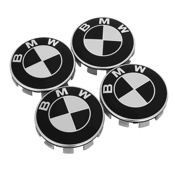 Capace roti jante negre embleme BMW 68mm  1 3 5 7 E46 E90 E60 X1 X3 X5 X6