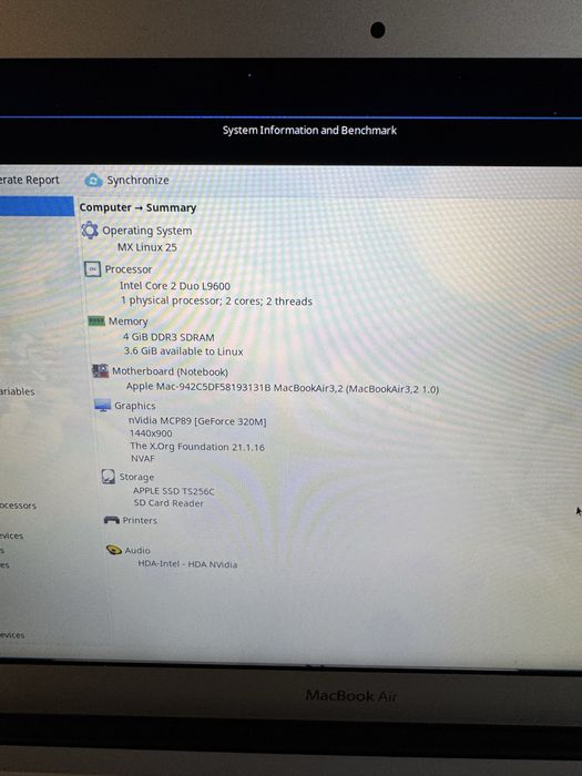 Macbook Air Late 2010 cu MX LINUX