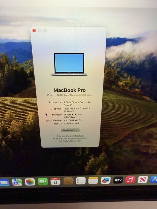 Apple MacBook Pro 13 2020 i5 16GB RAM 512 SSD CA NOU